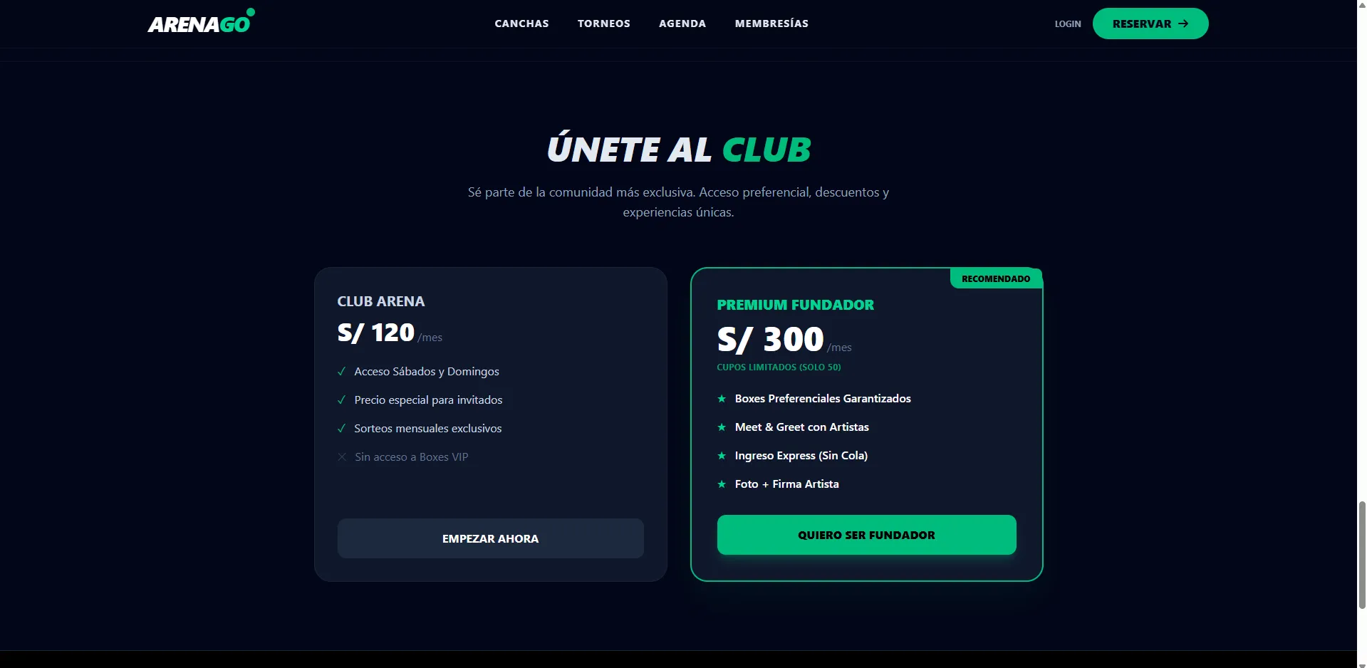 Membresías para Usuarios 